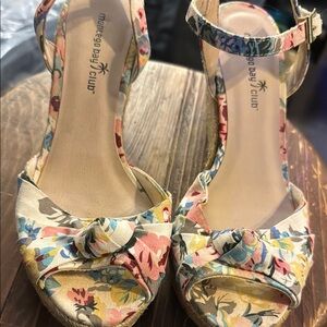 Montego Bay Club Pink and Blue Floral Sandals